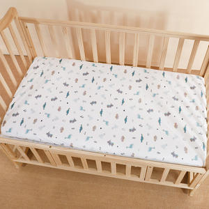 Pabrik langsung grosir 100% katun lembar dipasang bayi Solid bayi baru lahir penutup kasur dicetak seprai tempat tidur polos - Product Image 2