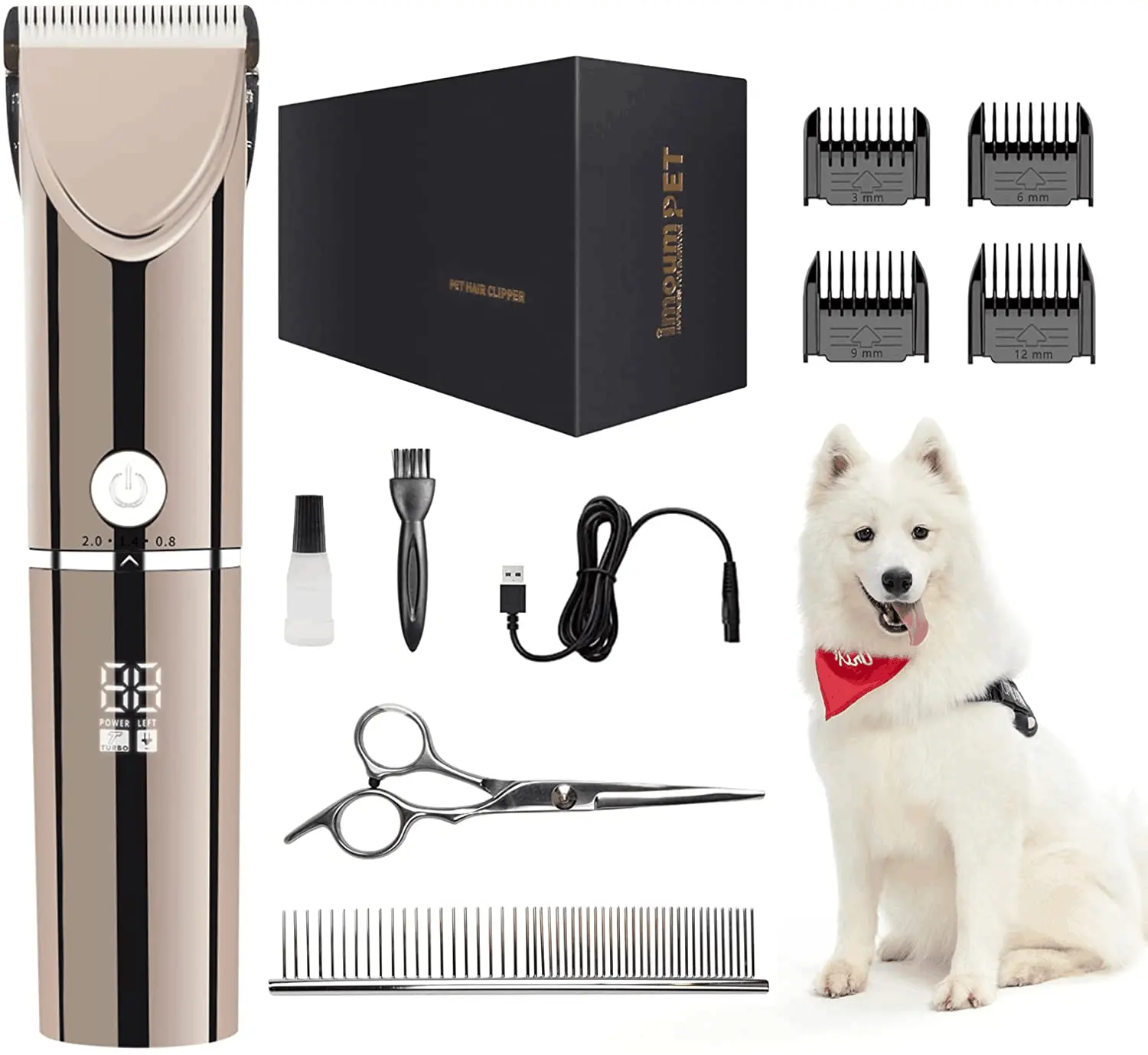 Aparador de cabelo elétrico para cachorros, alta qualidade, penteador de pelos para animais de estimação