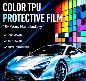 HOHOFILM Rollo de <span class=keywords><strong>Película</strong></span> Protectora de Pintura Automotriz Anti-Rayones, Auto-Reparable, 7.5mil, Suministro de Fábrica OEM ODM, <span class=keywords><strong>Película</strong></span> TPU PPF de Más de 400 Colores - Product Image 1