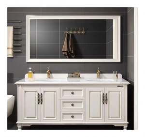 Retro American Style Solid <b>Wood</b> Bathroom Cabinet Single Bathroom <b>Vanity</b> with Medicine Cabinet - Product Image 1