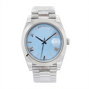 Montre automatique mécanique de luxe avec bracelet en acier inoxydable, cadran de 40 mm, résistante à l'eau 20 m, fonction calendrier - Product Image 1