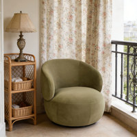 CARLFORD Nouveau design moderne en velours peluche 360 °   Fauteuil pivotant, fauteuil d'appoint moelleux pour salon, meubles de maison, personnalisable