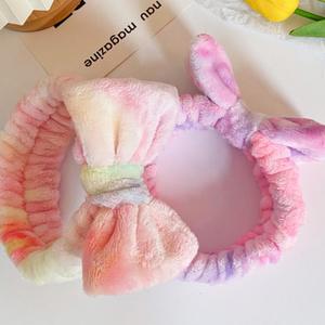 Diademas con Lazo en Degradado de Color para Mujer, Accesorios para el Cabello de Algodón Suave, Estilo Dulce, Uso Casual, Diadema Elástica - Product Image 3