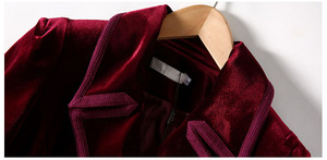 Cappotto in velluto Maxi Lady <span class=keywords><strong>rosso</strong></span> bordeaux moda <span class=keywords><strong>donna</strong></span> vendita calda - Product Image 6