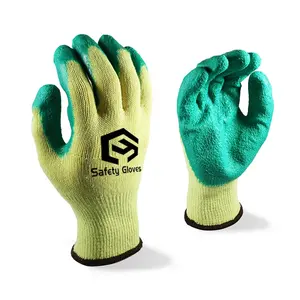 CY China Factory Wholesale Hot Selling Cotton Rubber Coated Gloves Construction Industrial Safety Work Gloves Mechanic