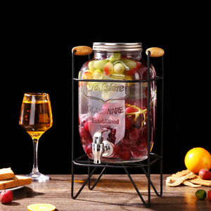 Bình Nước Giải Khát Bằng Thủy Tinh Có Vòi 4l 5l 8l Kèm Giá Đỡ Gỗ <span class=keywords><strong>Yorkshire</strong></span> Sun Tea <span class=keywords><strong>Mason</strong></span> Jar Bình Nước Thủy Tinh Có Vòi - Product Image 2