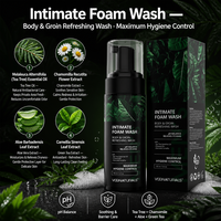 Mousse nettoyante intime pour hommes OEM, anti-démangeaisons, élimination des odeurs, pH équilibré, antibactérienne, pour le corps et la zone inguinale