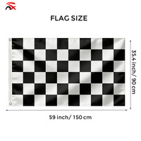 Drapeaux à carreaux personnalisés en gros, drapeau de course 3x5 pieds - Bannière à carreaux noir et blanc légère en polyester