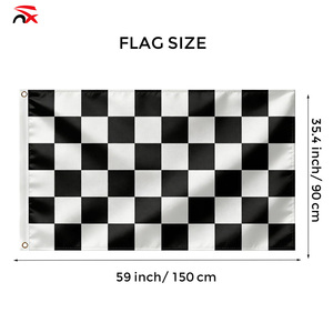 Bandiere <span class=keywords><strong>a</strong></span> <span class=keywords><strong>Scacchi</strong></span> Personalizzate per Gare, 3x5 Piedi - <span class=keywords><strong>Bandiera</strong></span> Leggera in Poliestere Bianco e Nero - Product Image 4