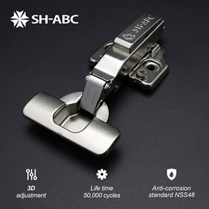 3D Adjustable Soft Close Cabinet <strong>Hinge</strong> NSS48 Anti-Corrosion Hydraulic Furniture <strong>Door</strong> <strong>Hinge</strong> for Kitchen <strong>Wardrobe</strong> Cabinet Hardware - Product Image 1