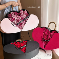 Boîte cadeau de fleurs pour la Saint-Valentin, nouveau design 2023, boîte cadeau imperméable pour fruits, boîte cadeau romantique pour anniversaire, bonbons avec boîte à main