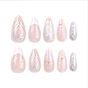 <span class=keywords><strong>Uñas</strong></span> Postizas para Niñas, 24 Piezas/Caja, <span class=keywords><strong>Uñas</strong></span> a Presión, <span class=keywords><strong>Cortas</strong></span>, Almendradas, Diseño 3D Ondulado, Puntas de <span class=keywords><strong>Uñas</strong></span> Artificiales, <span class=keywords><strong>Manicura</strong></span> ABS - Product Image 6