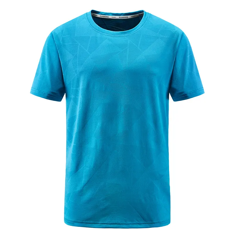 Herren schnell trocknende T-Shirt geometrische Jacquard Stoff Verarbeitung feine Sport einfache Mode All-Match