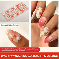 Fabricant sur mesure SS26 Wraps pour ongles en gel professionnels pour salon, non toxiques, sans UV, effet marbre ambre doré, finition brillante, couleur café crémeux