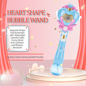 Varita de Burbujas en Forma de Corazón, Varita Mágica para Hacer Burbujas de Agua, Máquina de Burbujas para Niñas - Product Image 3