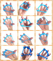 Entrenador de Fuerza de Agarre de Mano de Silicona Ajustable y Portátil para Ejercicios de Fitness, Estirador de Dedos, Set de Agarre