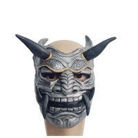 Masque en latex Black Devil, style japonais, cornu, esprit maléfique, cosplay, Halloween, carnaval, accessoire de fête