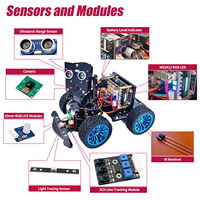 Kit de voiture intelligente PiCar-B Mars Rover pour Raspberry Pi, évitement d'obstacles, suivi de ligne, traçage de lumière, caméra, reconnaissance vocale