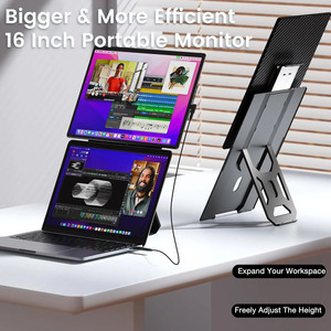 Moniteur portable pour ordinateur portable 16'' USB-C ultra-fin, deuxième écran externe FHD 1080P IPS, double écran, extension d'écran pour ordinateur portable, écran de protection oculaire - Product Image 5