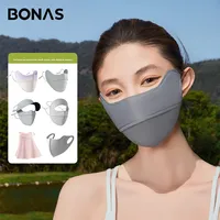 Masque de protection solaire Suameja, protection UV, protection des yeux, facekini 3D en soie glacée, sensation de fraîcheur, masque facial complet carré en nylon solide, sportif