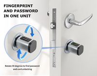 Serrure de porte intelligente personnalisée TTLock, cylindre remplaçable, 5-en-1, empreinte digitale, mot de passe, carte, clé pour maison et appartement