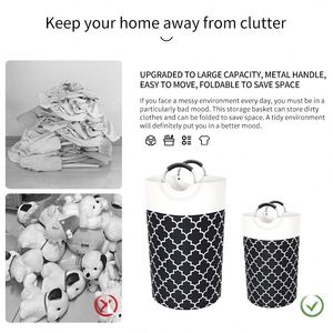 Dirty Clothes <b>Storage</b> Organizer Folding Laundry Basket Clothing <b>Collapsible</b> Laundry Basket Laundry Hamper with Alloy Handle - Product Image 6