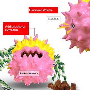 צעצועי כלבים מחומר TPR עם תכונות של פיזור אוכל, צלילים, גריסה ומשחק משיכה - Product Image 2