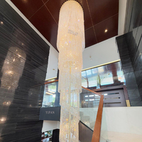 Zhongshan Moderne Designer Hôtel Lobby Escalier Grand Lustre En Cristal De Luxe Suspension