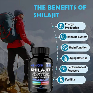 Cápsulas de Shilajit Orgánico del Himalaya OEM ODM, Ácido Fúlvico, Ginseng, Antioxidante, Refuerzo Inmunológico, Vitalidad, Energía, Suplemento Herbal - Product Image 2