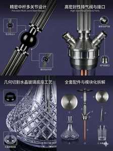 Modern Hookah Metal Stem <b>Acrylic</b> Base Triple Hose Lounge Water Pipe for Bar Cafe Home - Product Image 3