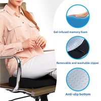 Coussin de siège ergonomique en mousse à mémoire de forme à rebond lent, en gel bleu, en forme de U, pour le bureau, personnalisable, OEM/ODM, pour améliorer la posture des hanches