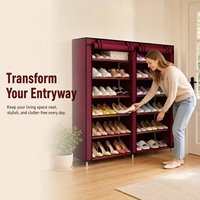 Meuble à chaussures multifonctionnel, multi-niveaux, anti-poussière, simple, grande capacité, petit rangement domestique