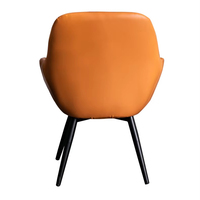 Chaise de salle à manger individuelle en tissu PU de style nordique pour petits espaces, dossier décontracté moderne et minimaliste, pieds en fer, très tendance