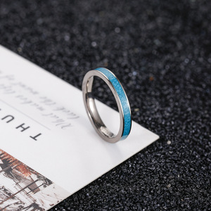 2024 zhongzhe đồ trang sức bán buôn 3 mét <span class=keywords><strong>Tungsten</strong></span> thép vòng bạc Rose Gold dát với ngọc lam bị hỏng đá <span class=keywords><strong>Tungsten</strong></span> Vòng - Product Image 2