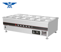 Bain-marie commercial en acier inoxydable à 8 bacs pour buffet, comptoir
