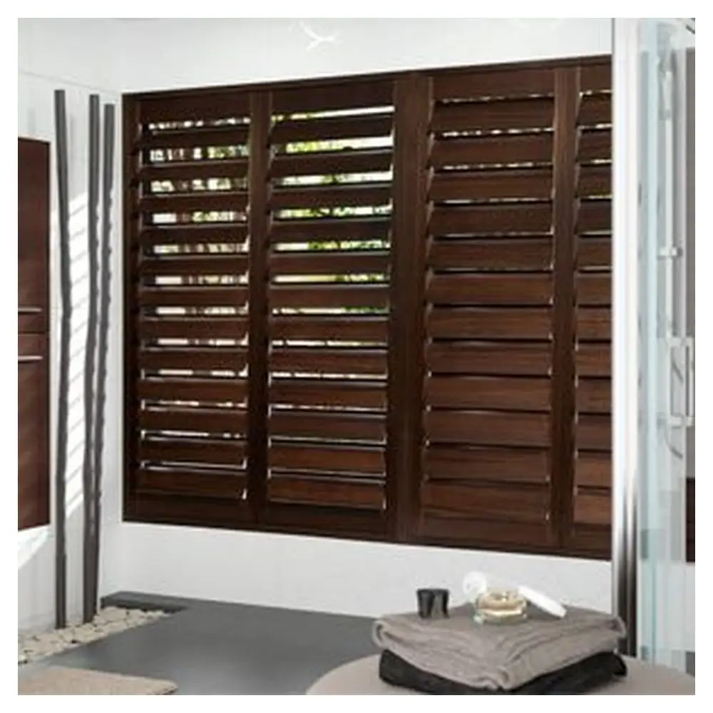 Prima Aluminum Louvers Rolling Shutter Wood Finished For Outdoor Louvers Aluminium Window Shutters