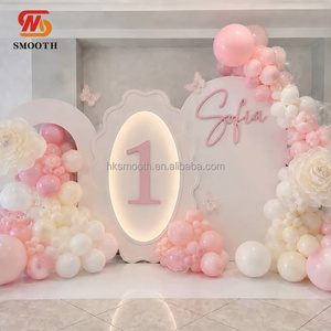 อุปกรณ์ตกแต่งงานอีเว้นท์ SMOOTH ซุ้มโค้งวงรีอะคริลิค PVC สีขาว พร้อมไฟ LED ฉากหลังเจ้าหญิงสำหรับงานแต่งงาน งานเลี้ยงวันเกิด - Product Image 2