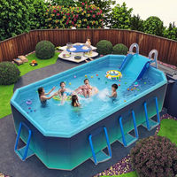 Piscine gonflable rectangulaire TOPTONS pour enfants, à usage domestique, épaissie, résistante à l'usure, pliable et écologique