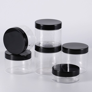 Custom 100Ml 200Ml 8Oz 300Ml 12Oz 500Ml White Black Amber Wide Mouth Cosmetic <b>Containers</b> <b>Plastic</b> Pet Jar With Aluminum Lid - Product Image 2