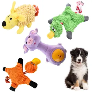 재미있는 봉제 개 장난감 삐걱 거리는 개 씹는 장난감 내구성 대화 형 애완 동물 선물 장난감