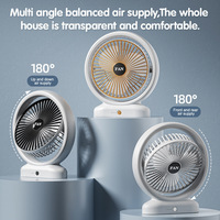 Ventilateur de table mini pliable et portable, rechargeable par USB, avec lumière RGB à effet cheval galopant, idéal pour les voyages et les déplacements professionnels