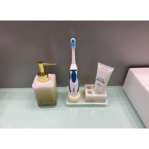 Oro bianco tradizionale elegante resina e ceramica set da bagno per la casa e l'arredamento dell'hotel nuovo numero di modello - Product Image 4