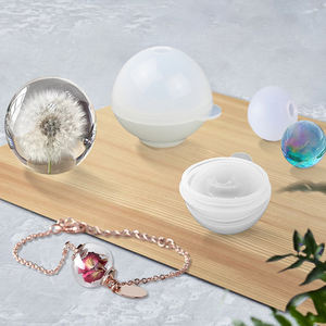 Moule en résine de Silicone à grande sphère, moulage rond en résine époxy pour <span class=keywords><strong>bombe</strong></span> de bain, savon fait maison - Product Image 2