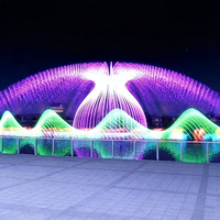 Fontaine musicale et lumineuse personnalisée de grande taille, éclairage DMX 512, système de pompe étanche en acier inoxydable 304 pour la décoration de lacs et de places municipales