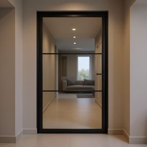 Puerta Interior de Vidrio ESG Negro, 40.4x79.3 Pulgadas, Diseño Minimalista, Operación Manual, Superficie Acabada - Product Image 2