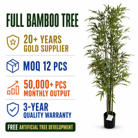 Arbre en bambou artificiel décoratif, feuillage vert dense, décoration intérieure, vente au détail, salle d'exposition, projet hôtelier, fabricant