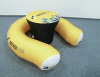 Canapé gonflable en forme de U résistant à l'eau, durable, imprimé par transfert thermique avec marquage personnalisé, OMEGA, scellé à l'air, pour l'extérieur/l'intérieur