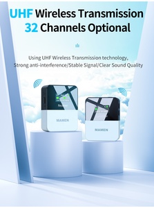 Micrófono de Solapa Dual Inalámbrico UHF Sistema W1 Compatible con Teléfono y <span class=keywords><strong>Facebook</strong></span> Live Micrófono de Alto Rendimiento - Product Image 5