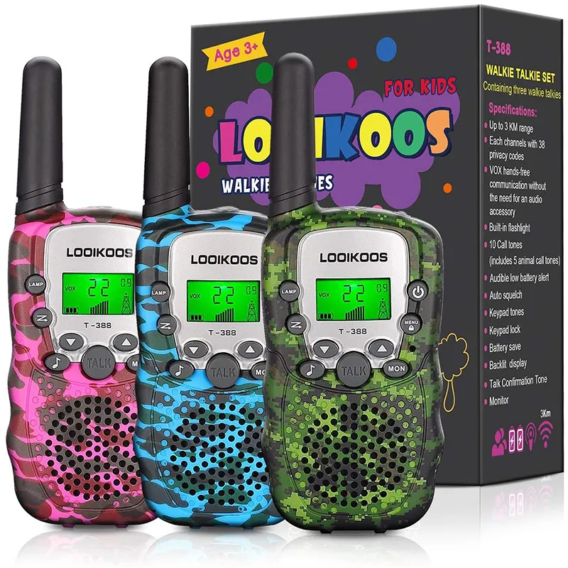 2022 Walkie Talkies for Kids Upgraded Camouflage 22 Channels 2 Way Radio with LCD Walkie Talkie Flashlight Toys Gift