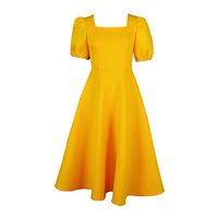 Robe longue de soirée sexy unie à taille naturelle et coupe trapèze, manches courtes, grande taille, pour femme